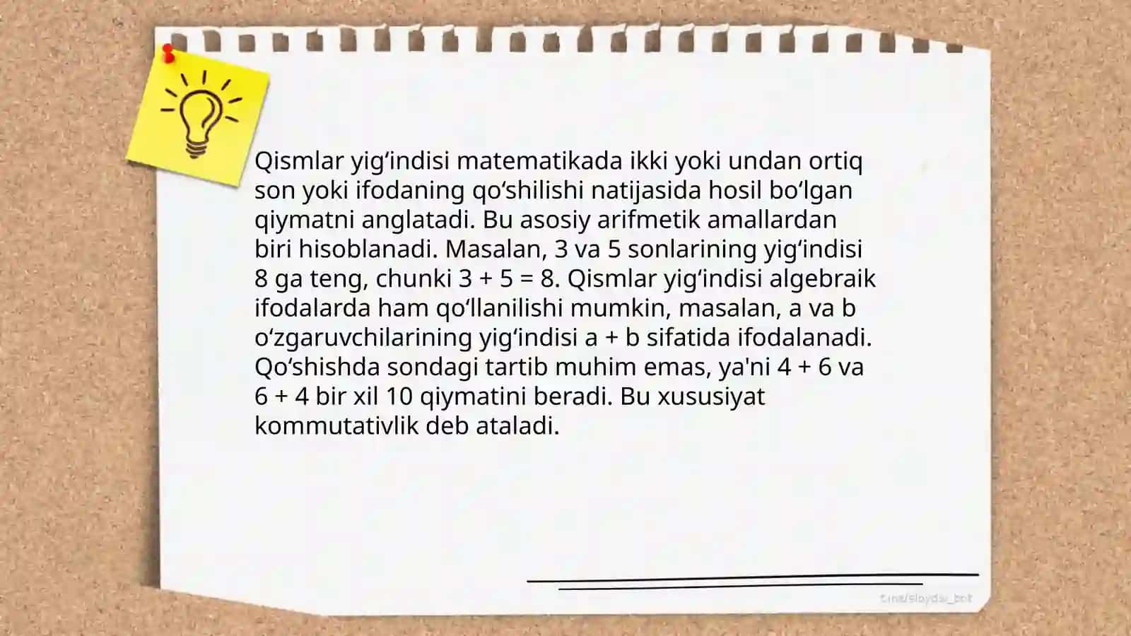 Yigʻindi va ayirmaning ta'rifi,uning mavjudligi va yagonaligi 4