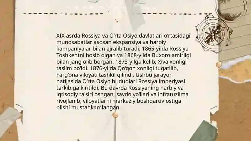 Rossiya imperiyasining O‘rta Osiyoga harbiy yurishlari 4