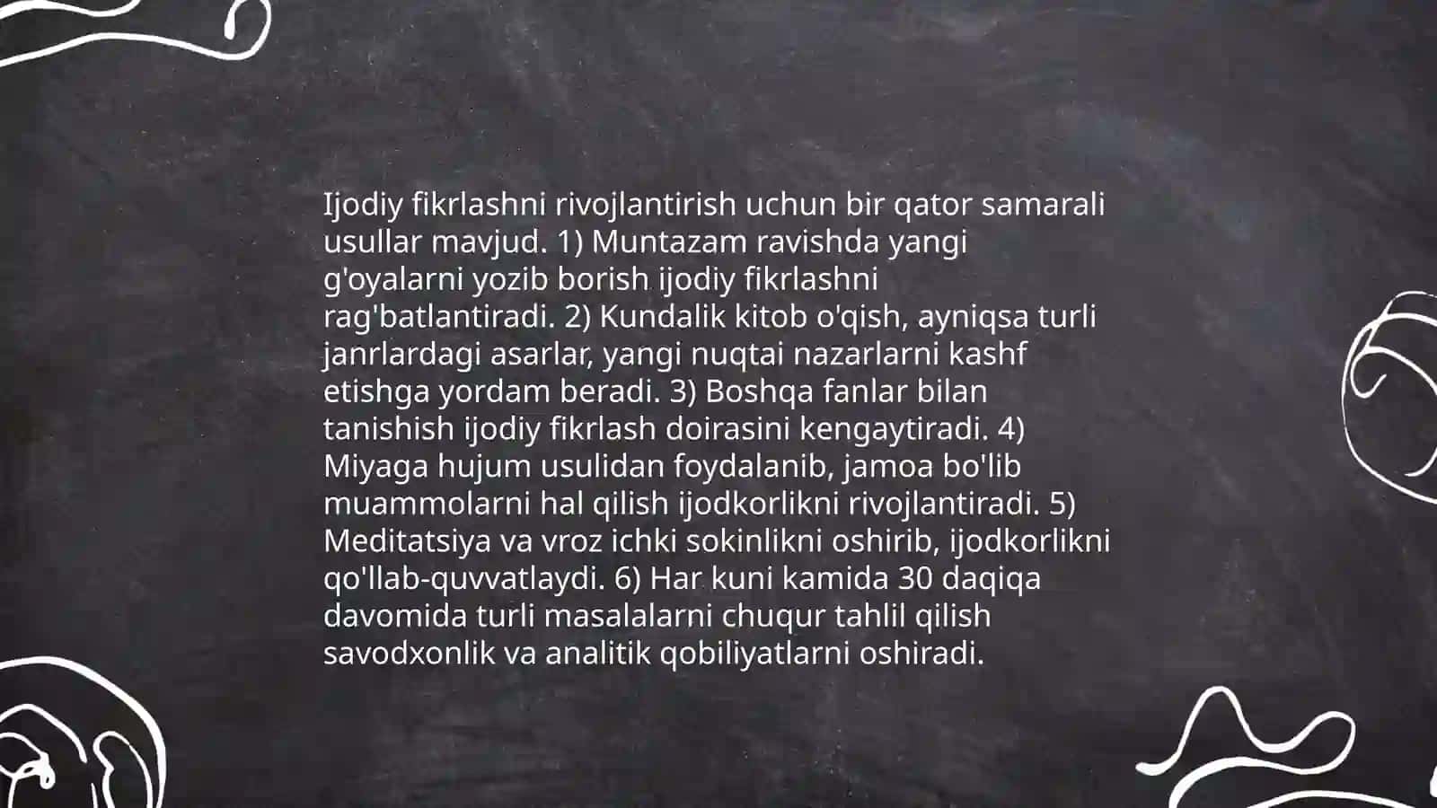 Tarbiyaviy ishlar jarayonida oʻquvchilarni jamoaviy va ijodiy faoliyatga yoʻnaltirish 4