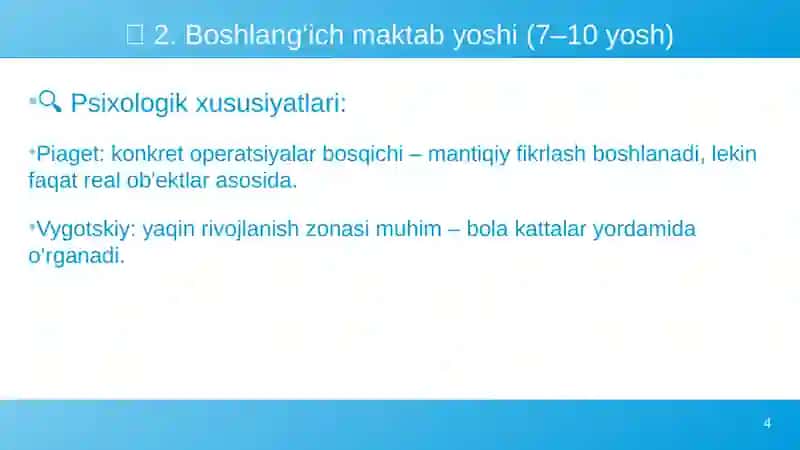 Turli yosh davrlarida o‘zlashtirish xususiyatlari 4