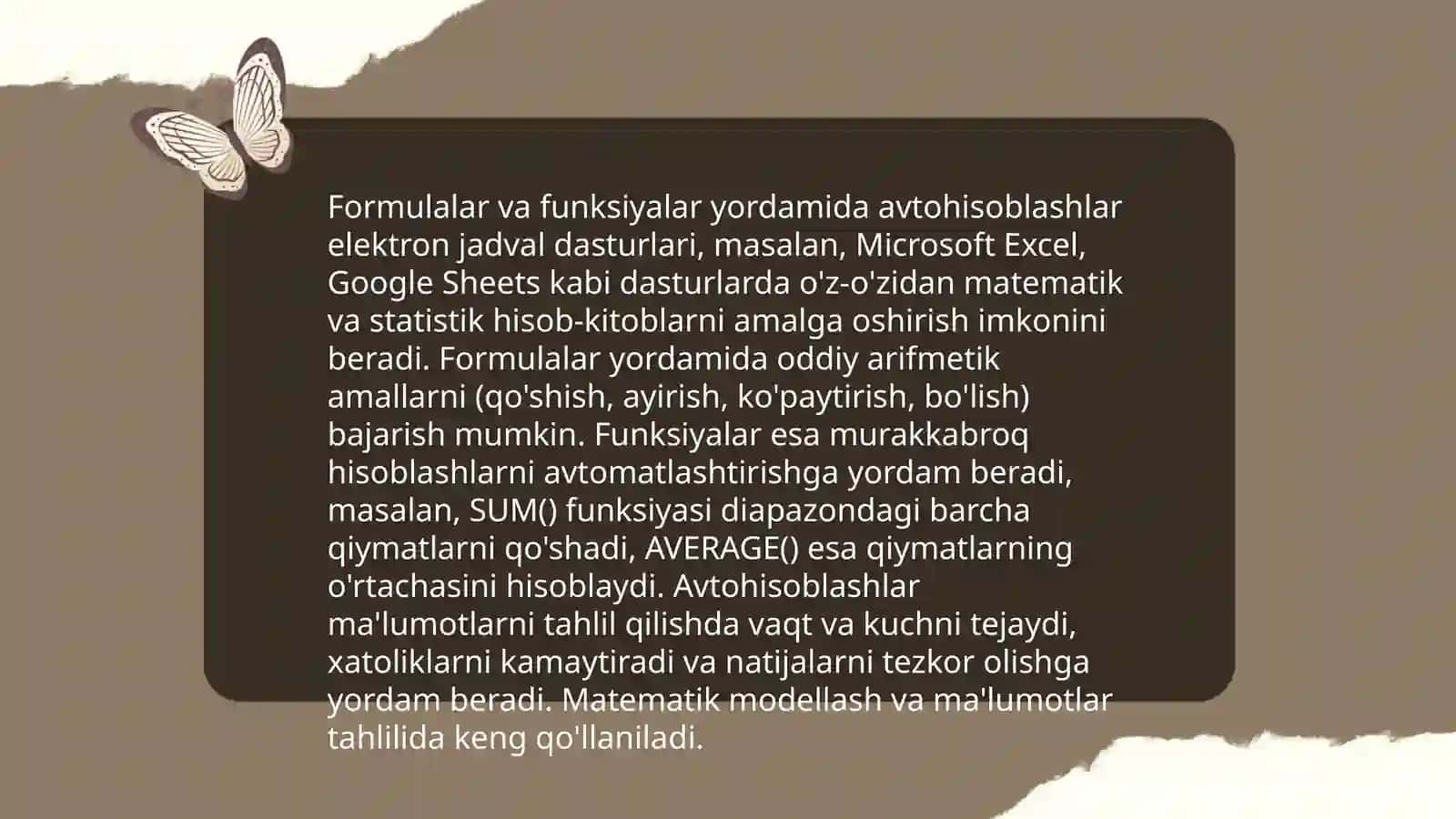 Excel dasturida avtotoʻldirishlar va avtohisoblashlar 4