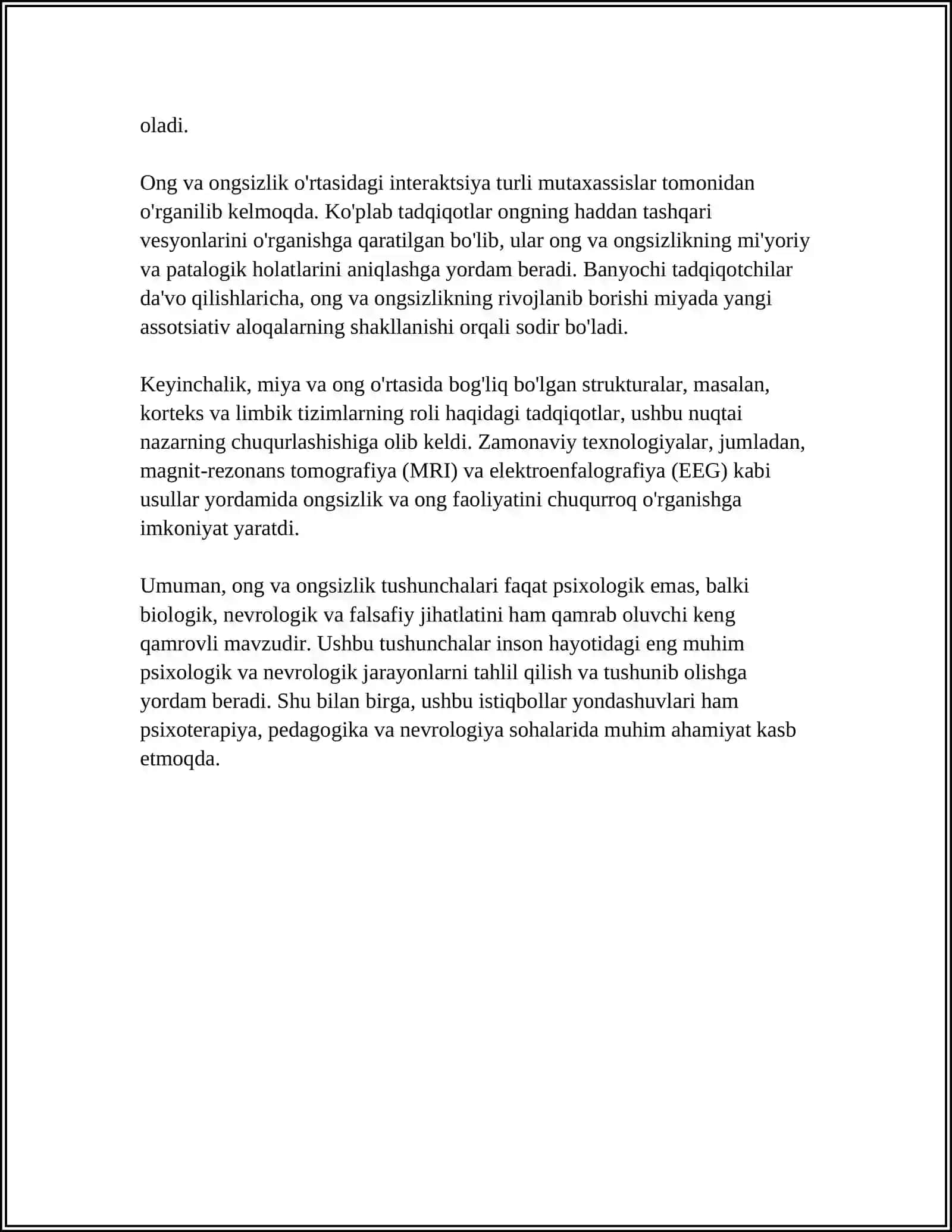Ong taraqqiyot va ongsizlik 4