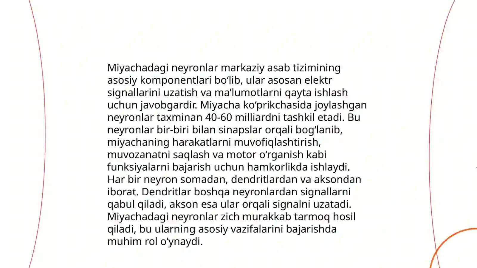 Miyacha fiziologiyasi va bazal o'zaklar fizialogiyasi 4