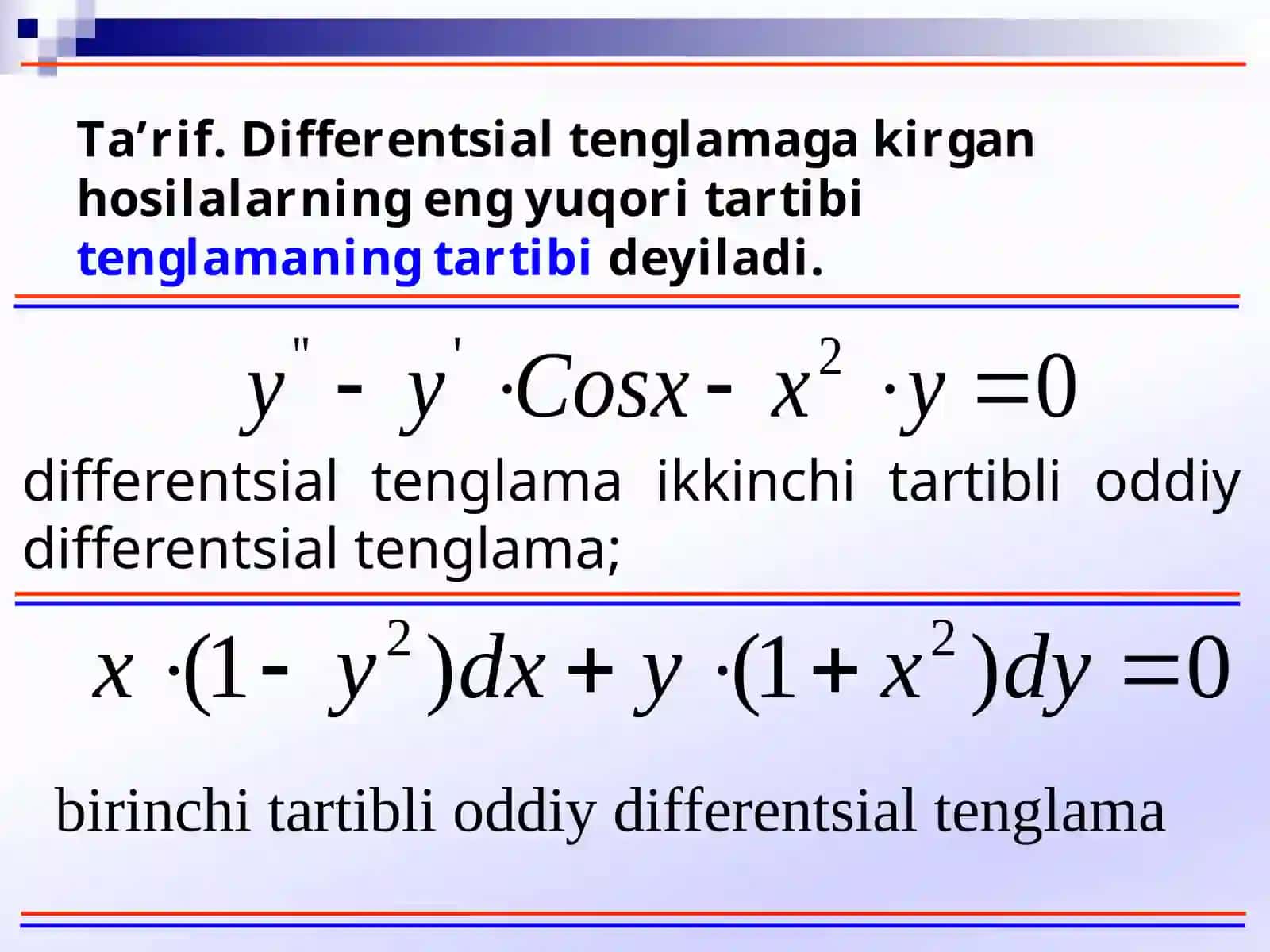 Differentsial tenglamalar faniga kirish 4