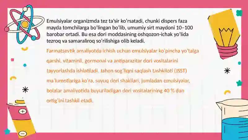 Ichish uchun emulsiyalar tayyorlash 4