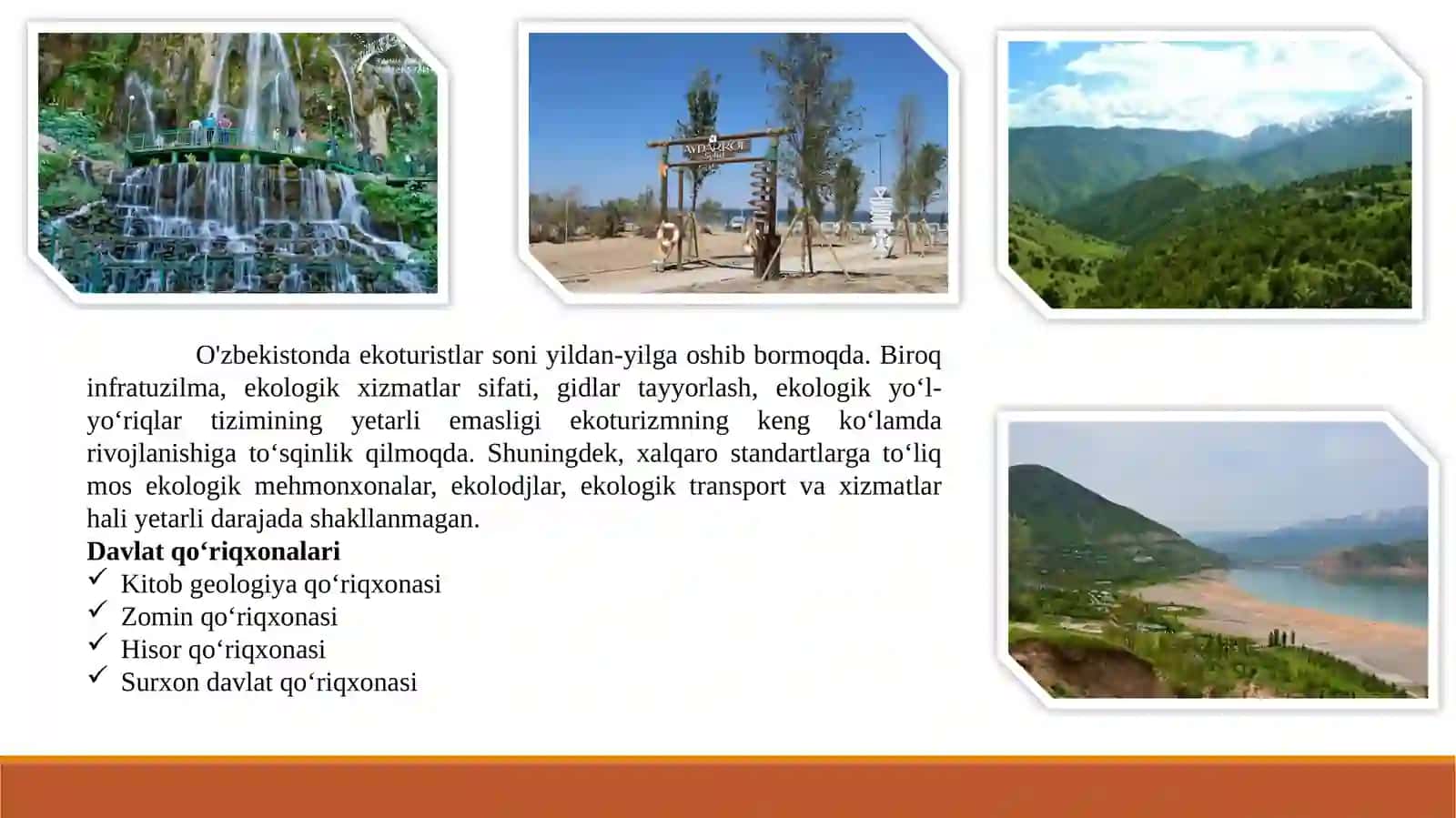 O’zbekistonda ekoturizmni rivojlantirishning asosiyy o’nalishlari 4