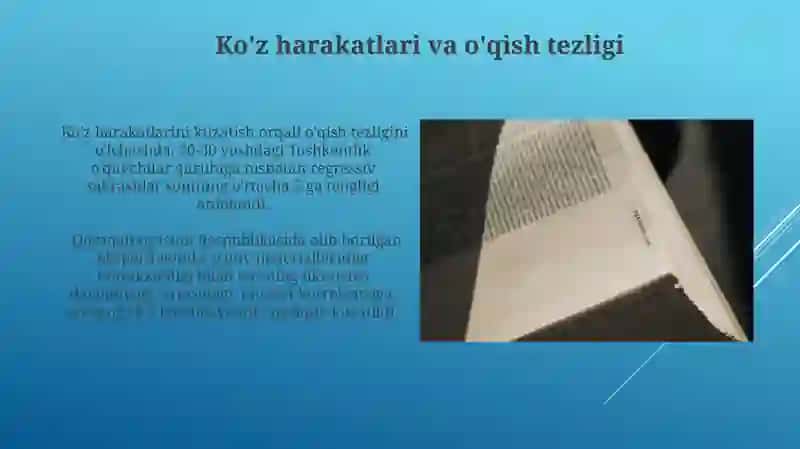 Yaxshi o'qish tezligi va uni ifodalovchi tavsiflar 4