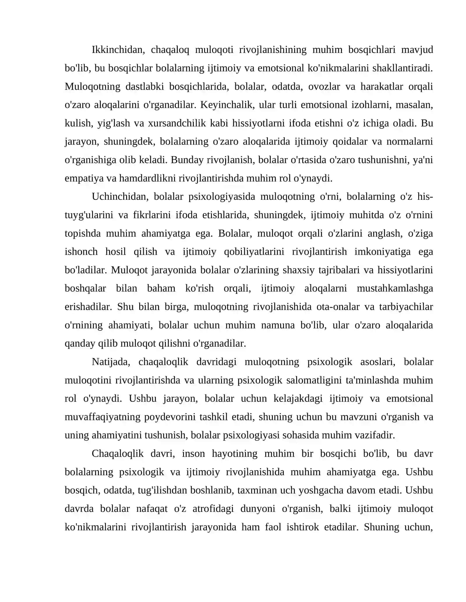 Chaqaloqlik davridagi muloqot 4