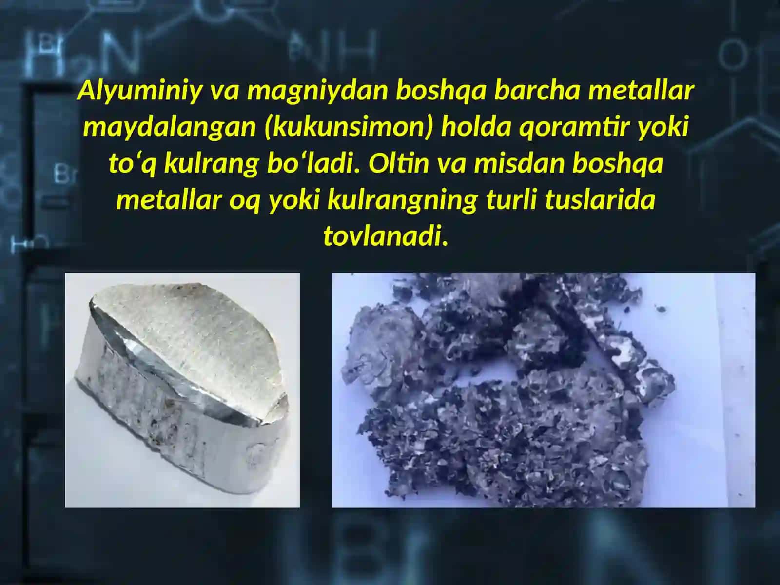 Metallarning fizika va kimyoviy xossalari 4