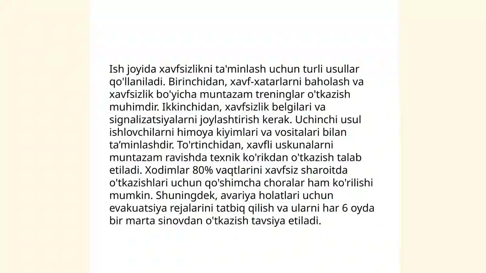 Hayot faoliyati xavfsizligi fanidan tayyorlagan mustaqil ish 4