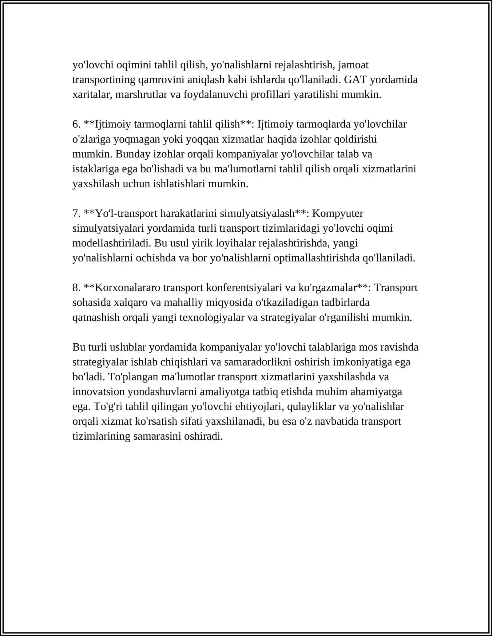 YOʻLOVCHILARNI TASHISHDA MARKETING TADQIQOTLARI 4