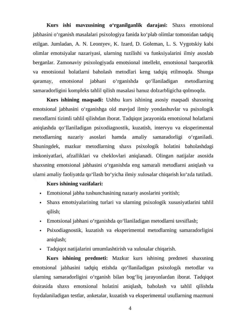 Shaxsning emotsional jabhasini o’rganish metodlari va ularning samaradorligi 4