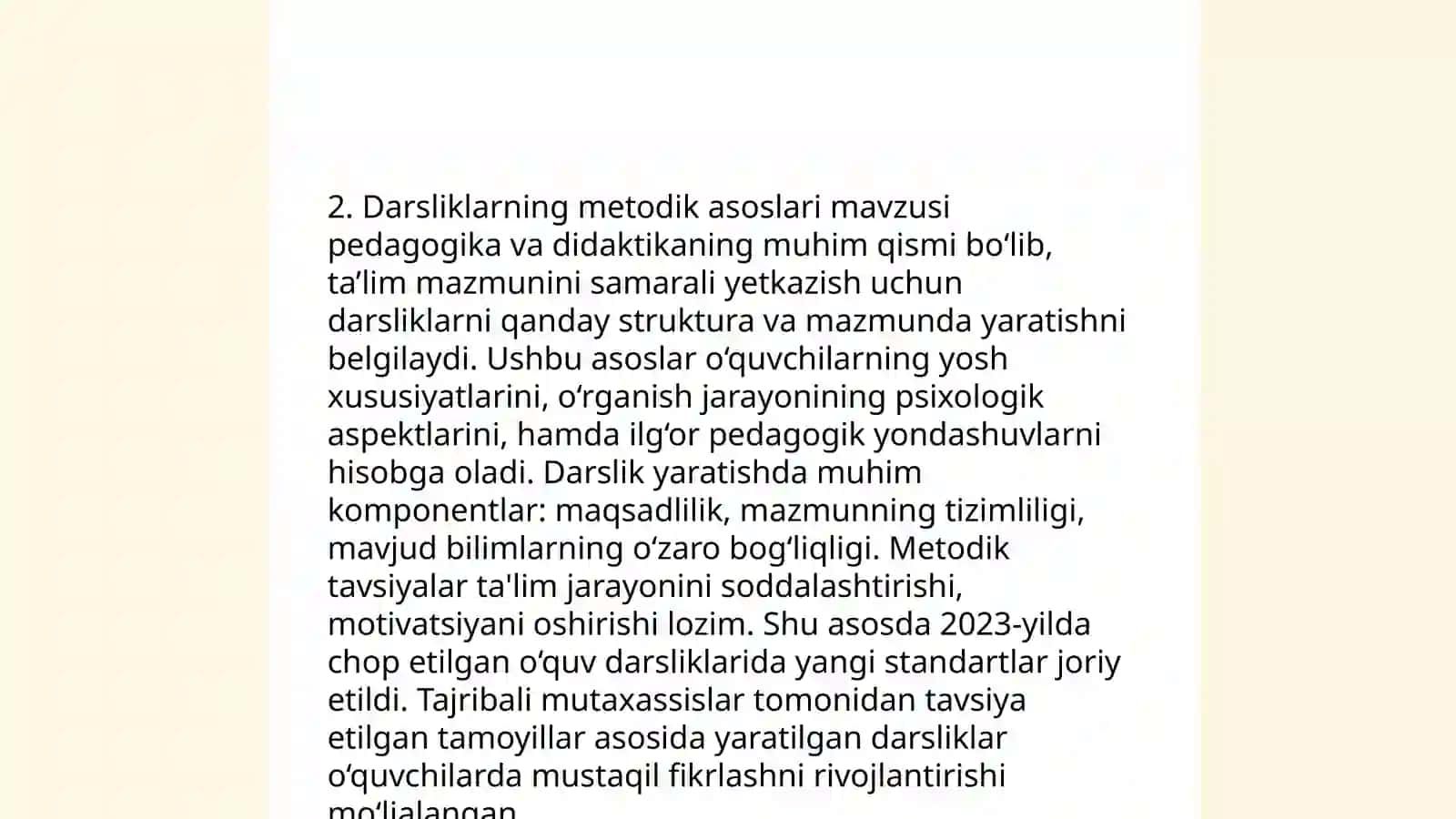 Darsliklar,oʻquv qoʻllanmalar va ularga qo'yiladigan talablar 4