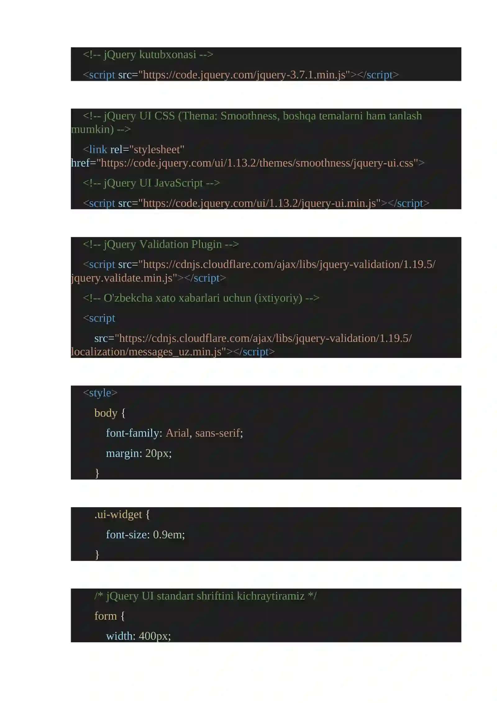 JQUERY UI Formlar Bilan Ishlash 4