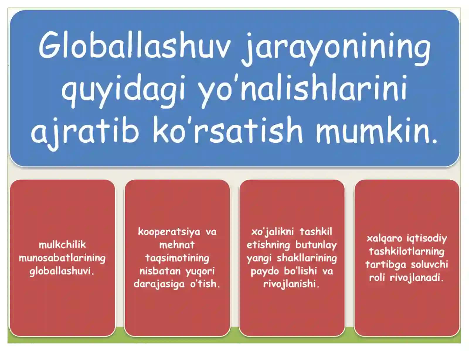 Globallashuv (lotincha globus – yer kurrasi) 4