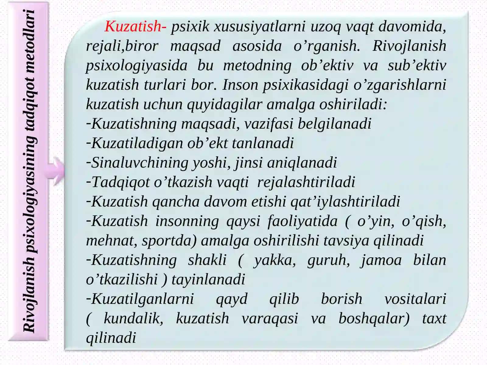 Rivojlanish psixologiyasi va Pedagogik psixologiyasi slaydi 4