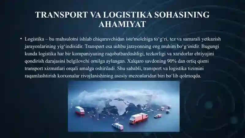Transport va logistika sohasida raqamli texnologiyalar 4