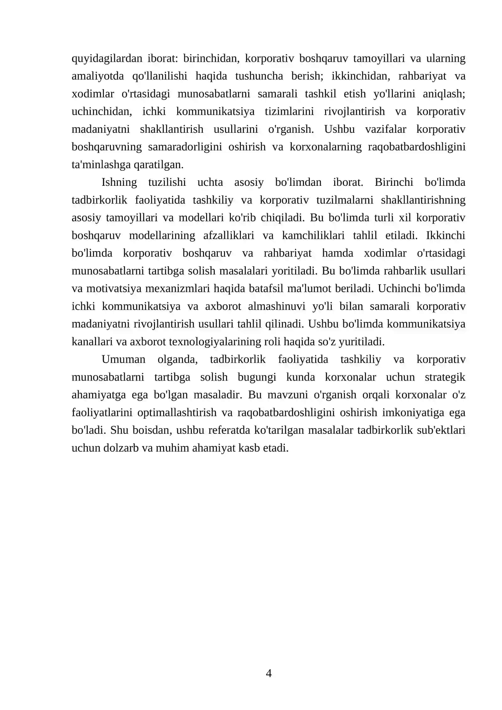 Tadbirkorlik faoliyatida tashkiliy koorporativ munosabatlarni tartibga solish 4