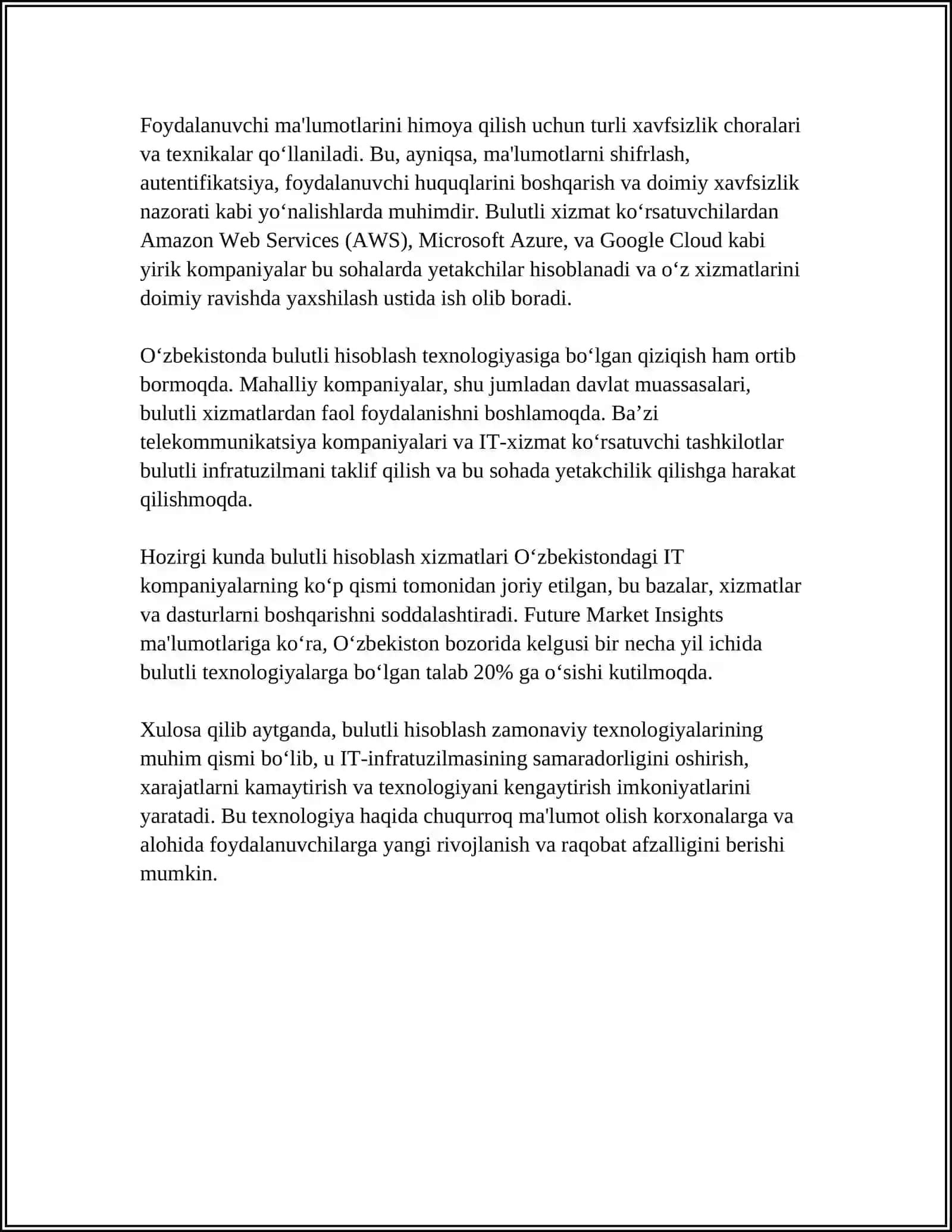 BULUTLI TEXNOLOGIYALAR VA ULAR BN ISHLASH 4