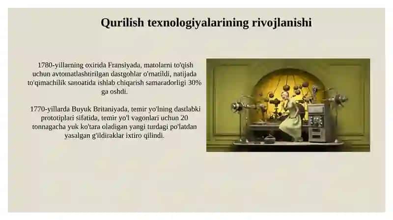 XVIII asr ikkinch yarimda texnalogik uzgarishlar 4