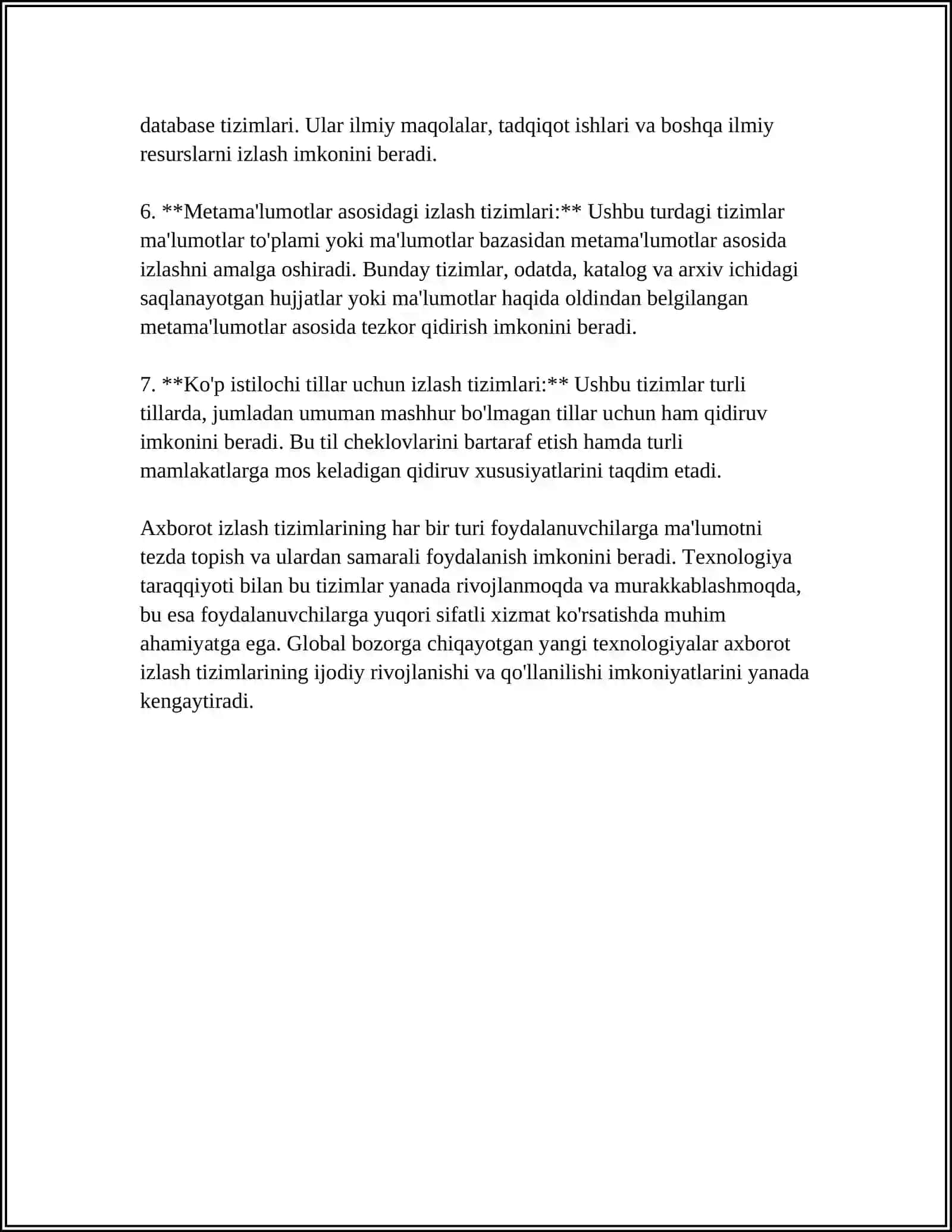 AXBOROT IZLASH TIZIMLARI VA ULARDAN FOYDALANISH USULLARI 4