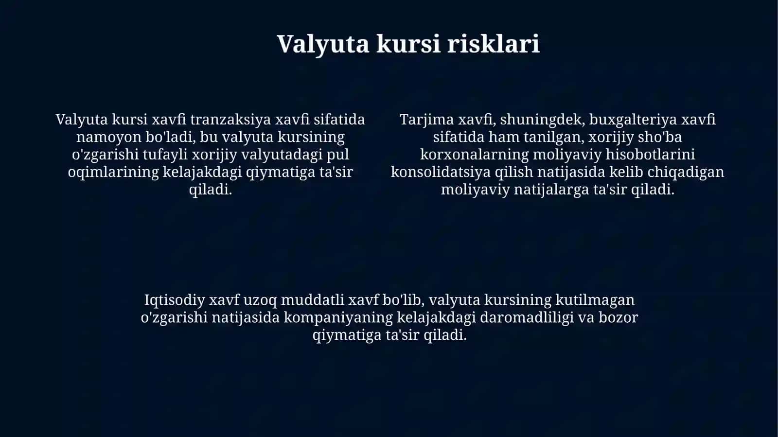 MXHXSlari talabi bo'yicha chet el valyutasi bilan bog'liq faoliyatning asosiy jihatlari 4