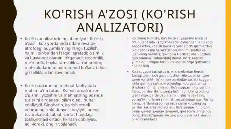Analizatorlarning yosh xususiyatlar va ahamiyati 4