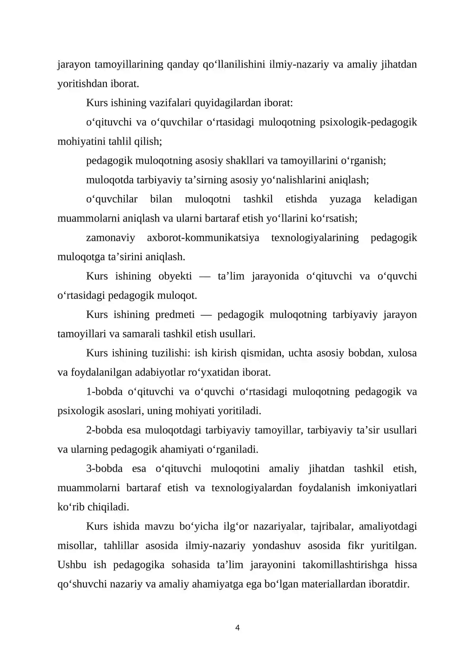 KURS ISHI "Pedagogik Mahorat" 4
