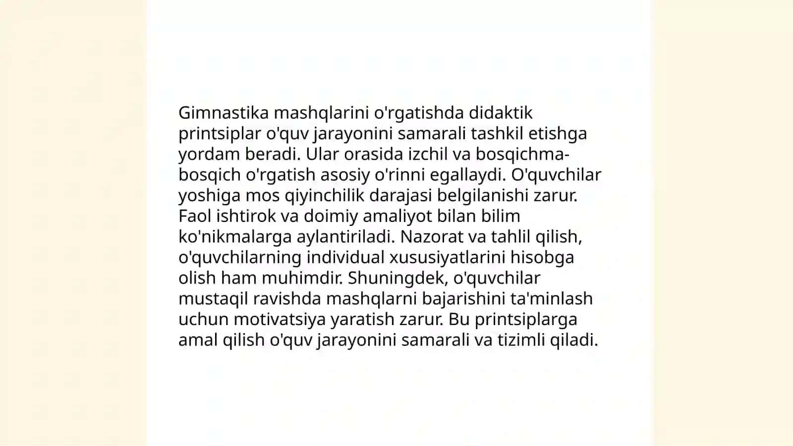 Gimnastika mashqlarini o'rganish metodikasi 4