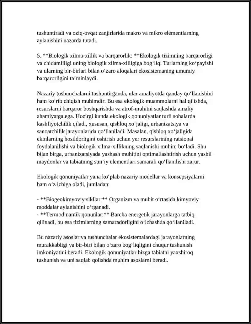 Ekologik qonuniyatlar va ularning amaliyotda qo'llanishi 4