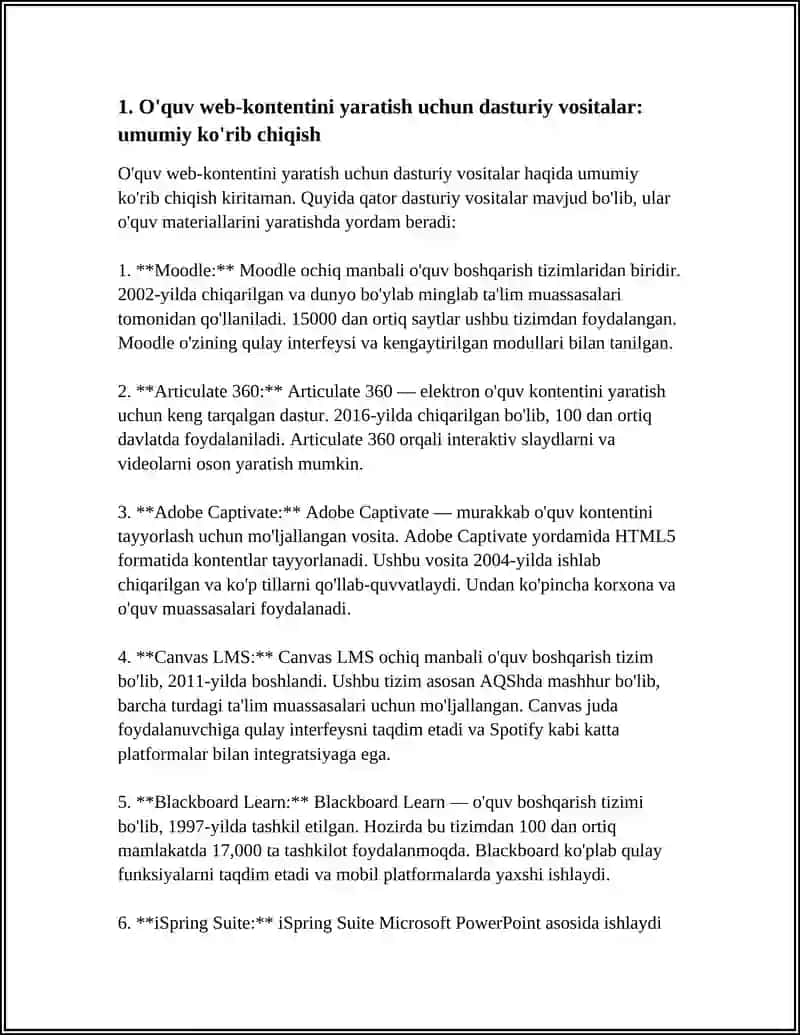 O'QUV WEB KONTENTLARI YARATISHNING DASTURIY VOSITALARI 4
