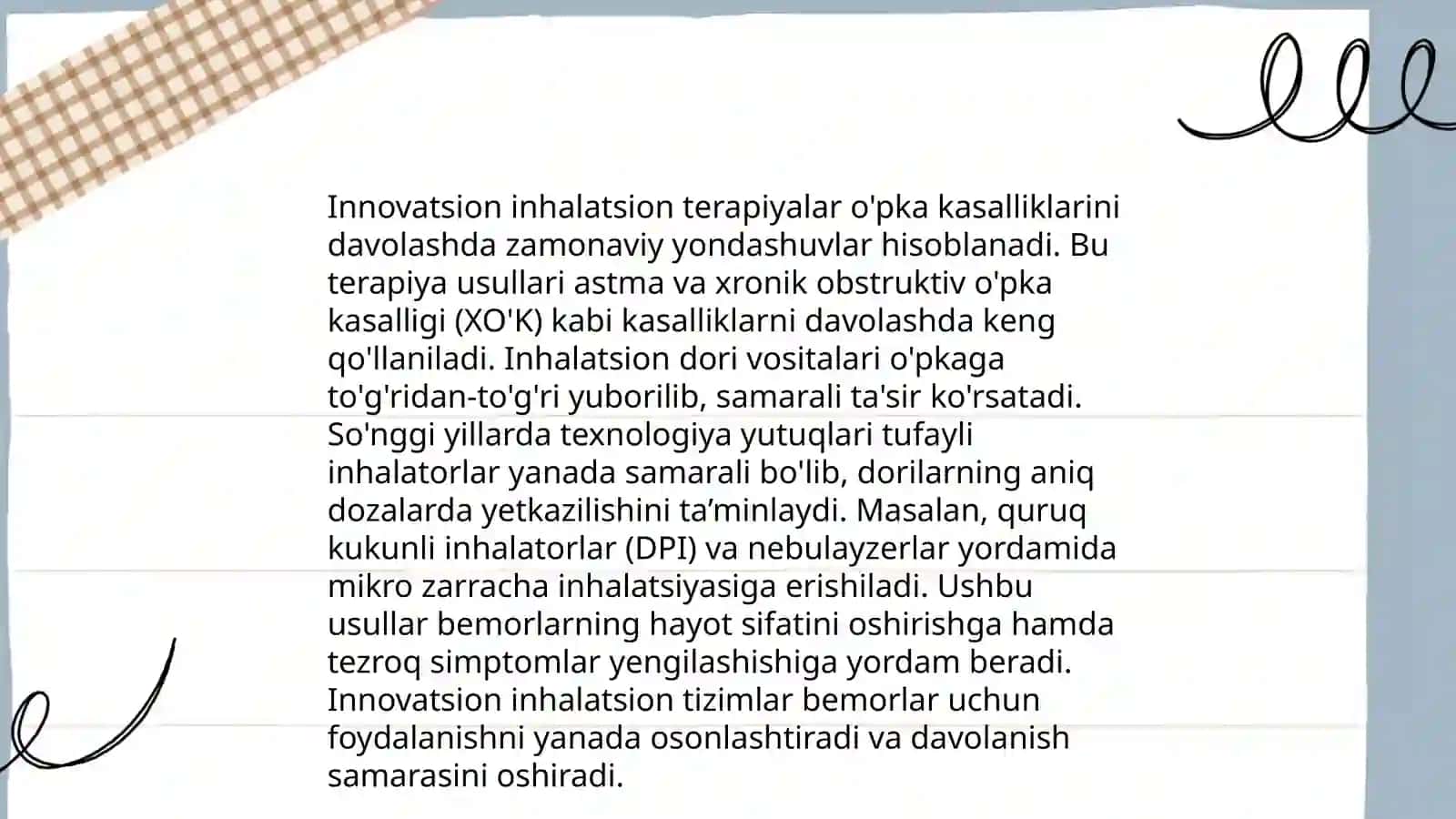 O‘pkaning surunkali yiringli yallig’lanish kasaliklarini zamonaviy davolash usullari 4