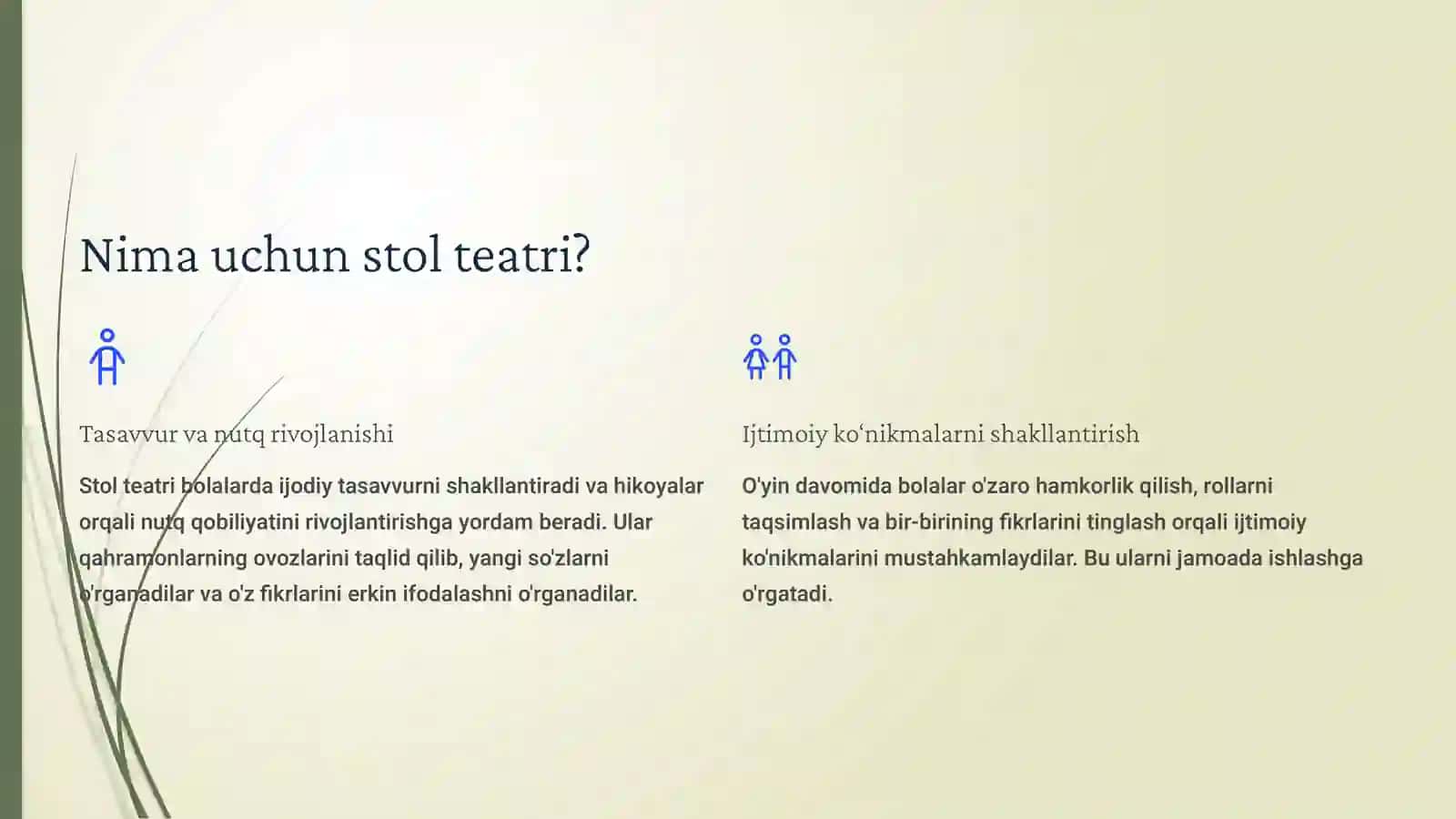 MAKTABGACHA TAʼLIM TASHKILOTIDA STOL TEATRINI TASHKIL ETISH 4