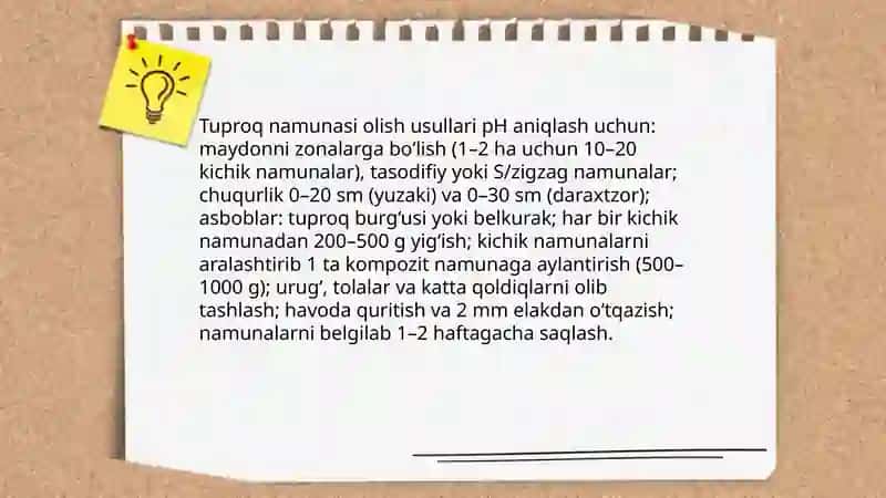 Tuproq kislotaliligi va ishqoriyligini aniqlash 4