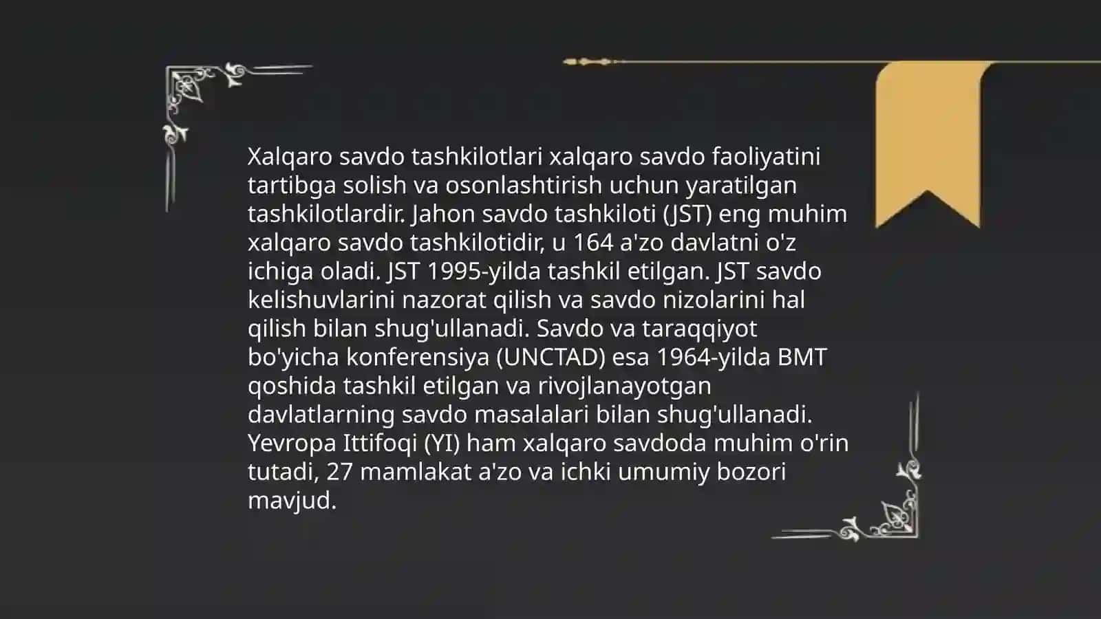 Jahon bozori. Xalqaro valyuta va kredit munosabatlari 4