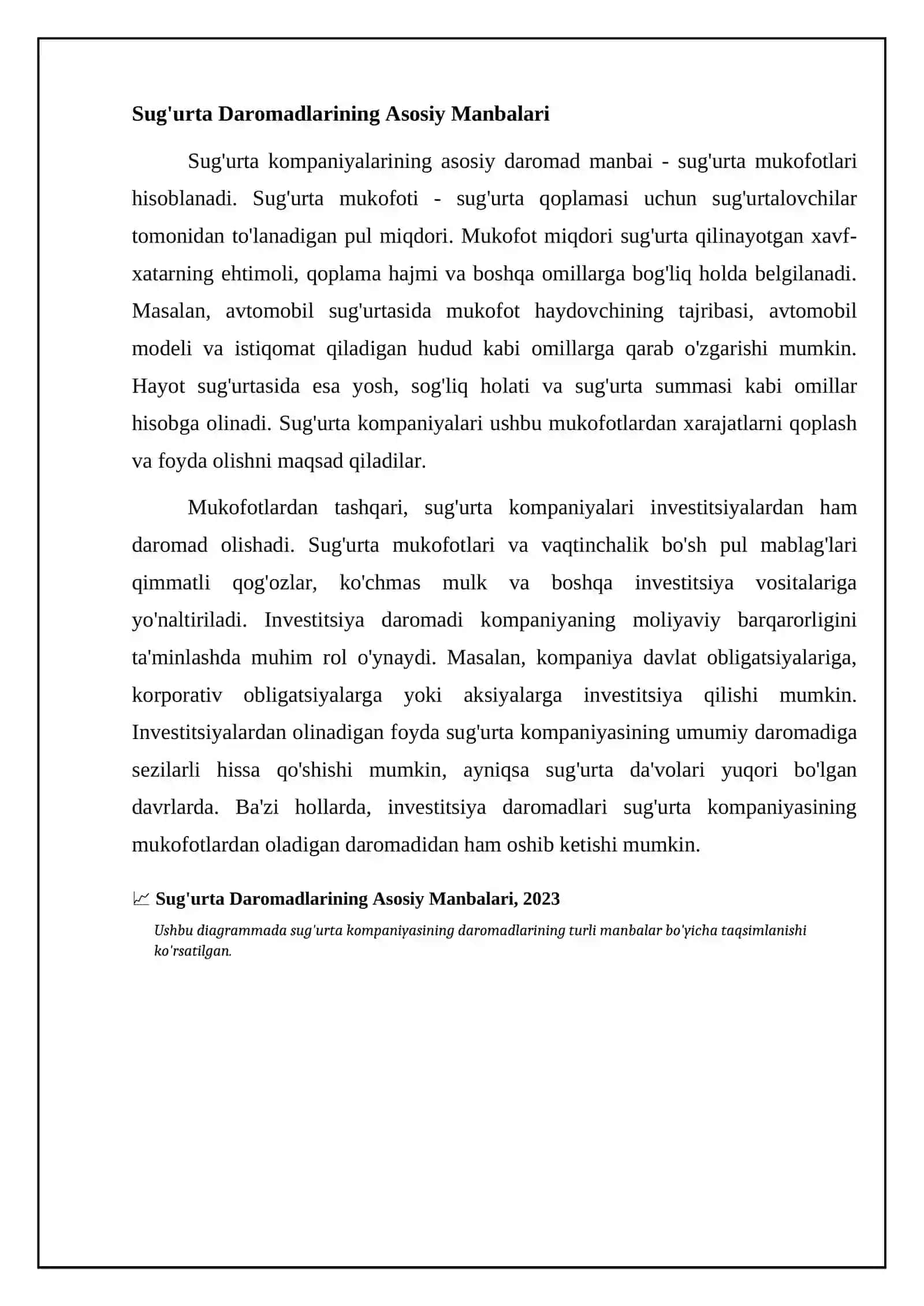 Sug'urta daromadlari va xarajatlari 4