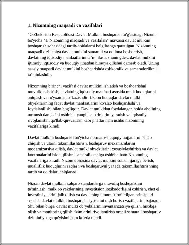 O'ZBEKISTON RESPUBLIKASI DAVLAT MT TO'G'RISIDAGI NIZOM 4