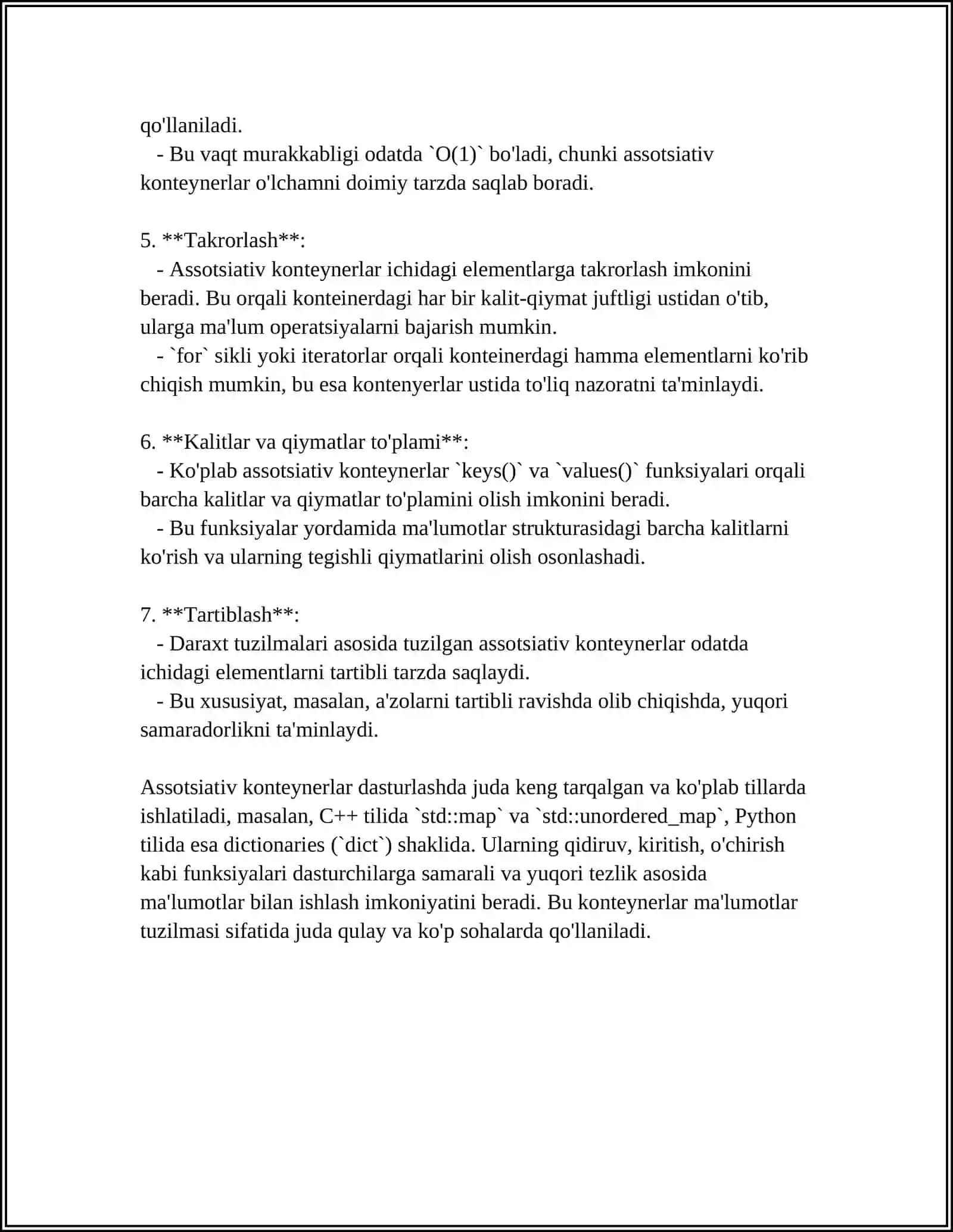 ASSOSATIV KONTENTERLAR. ASSOSATIV KONTENYERLAR (SET, MAP, MULTISET, MULTIMAP) 4