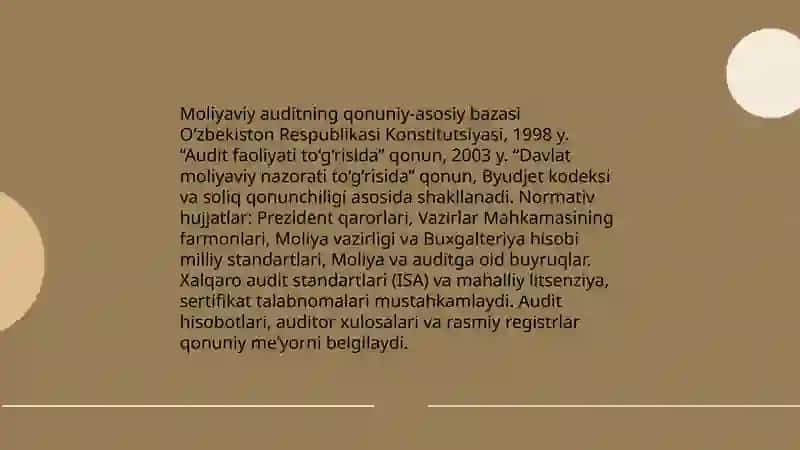 O'zbekiston Respublikasi moliyaviy nazorat tizimida auditning roli 4