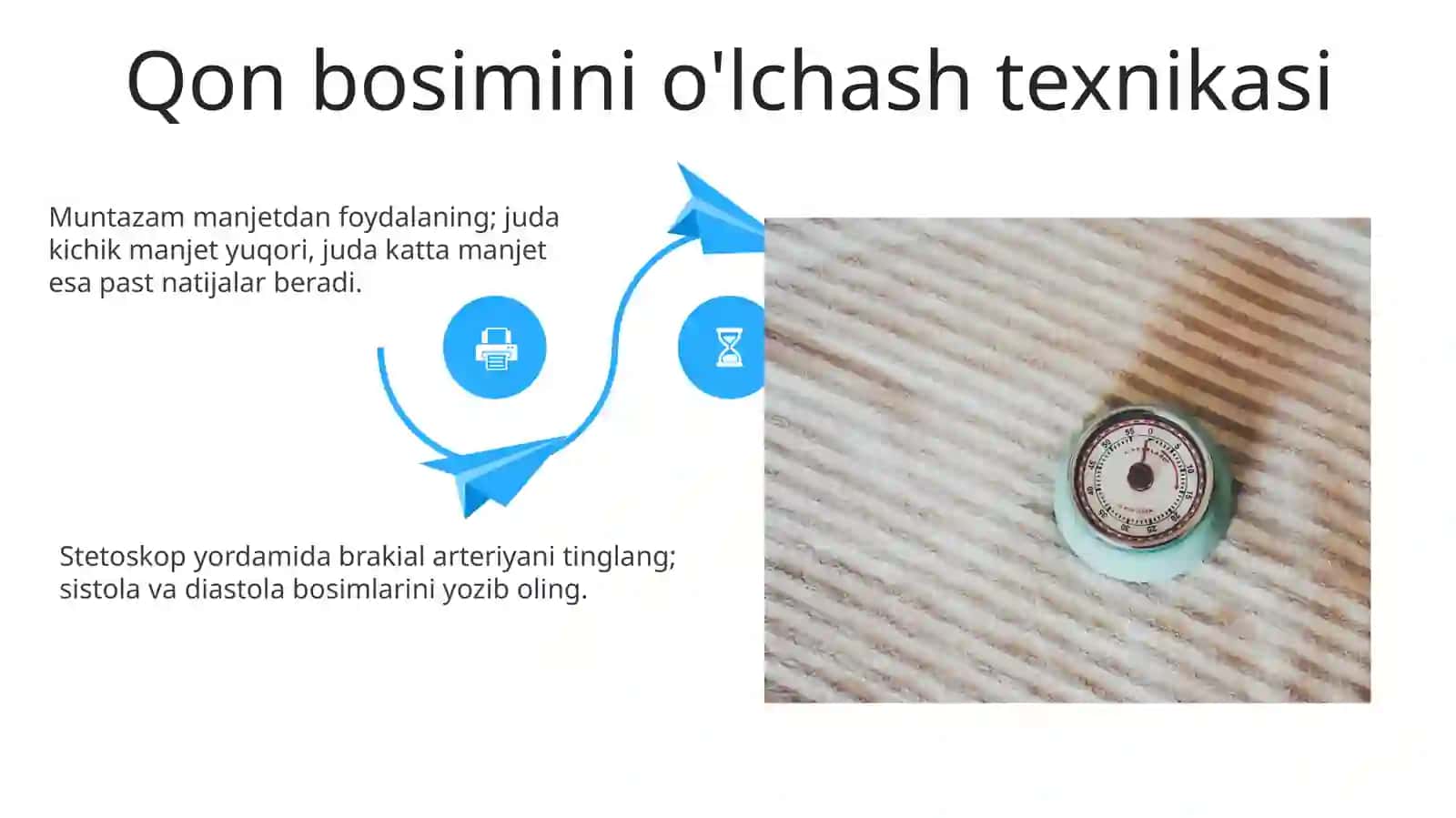 Qon bosimini o'lchash texnikasi 4