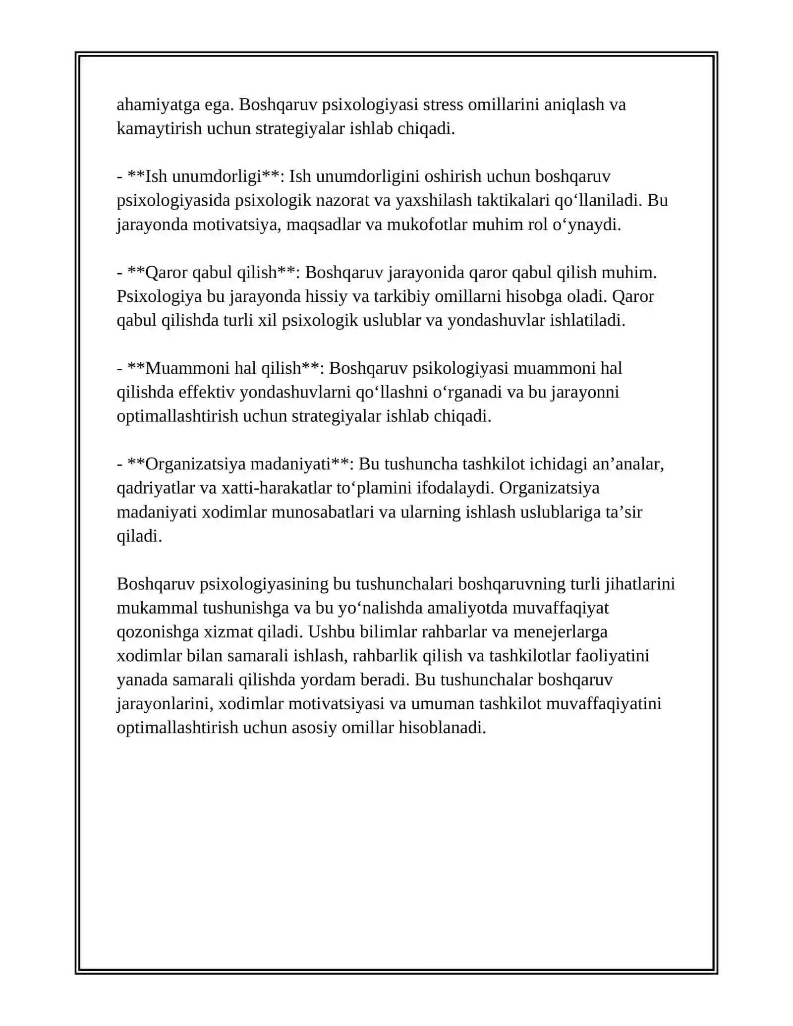 BOSHQARUV PSIXALOGIYASI. BASHQARUV USLUBLARI 4