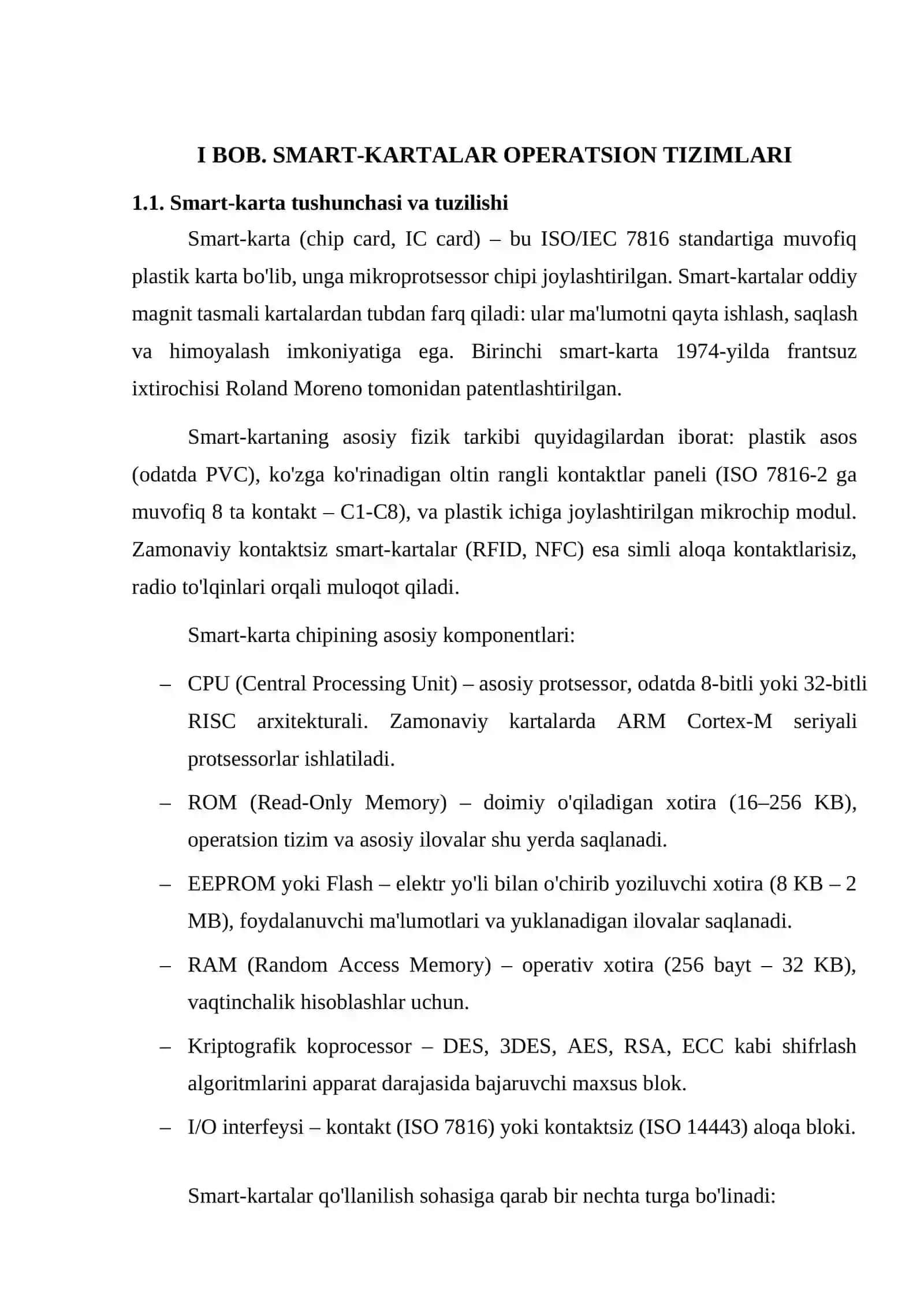 Smart-kartalar operatsion tizimlari va cho'ntak kompyuterlari operatsion tizimlari 4