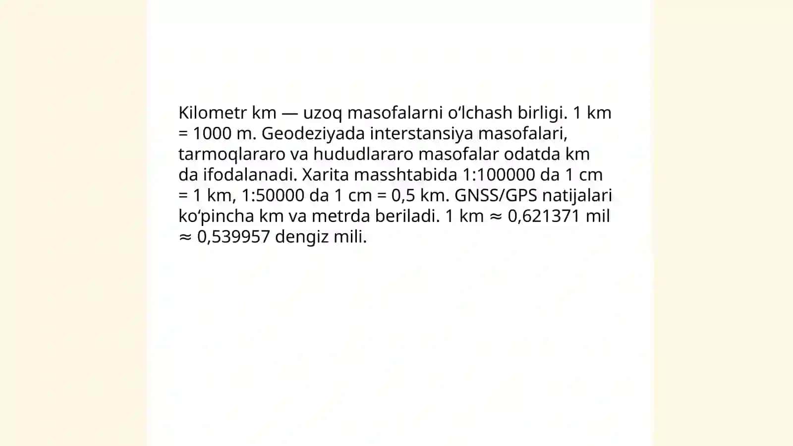 Geodeziya qo'llaniladigan o'lchov birliklari 4