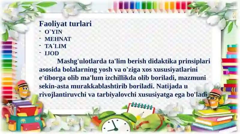 O‘quv faoliyatini tashkil etish 4