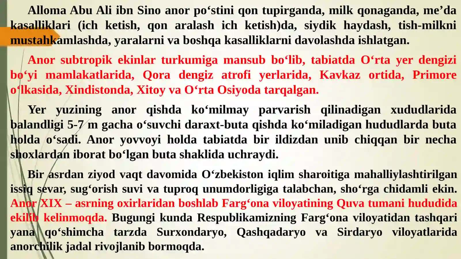 Kirish. Anorni kelib chiqishi, tarqalishi va rivojlanish tarixi 4