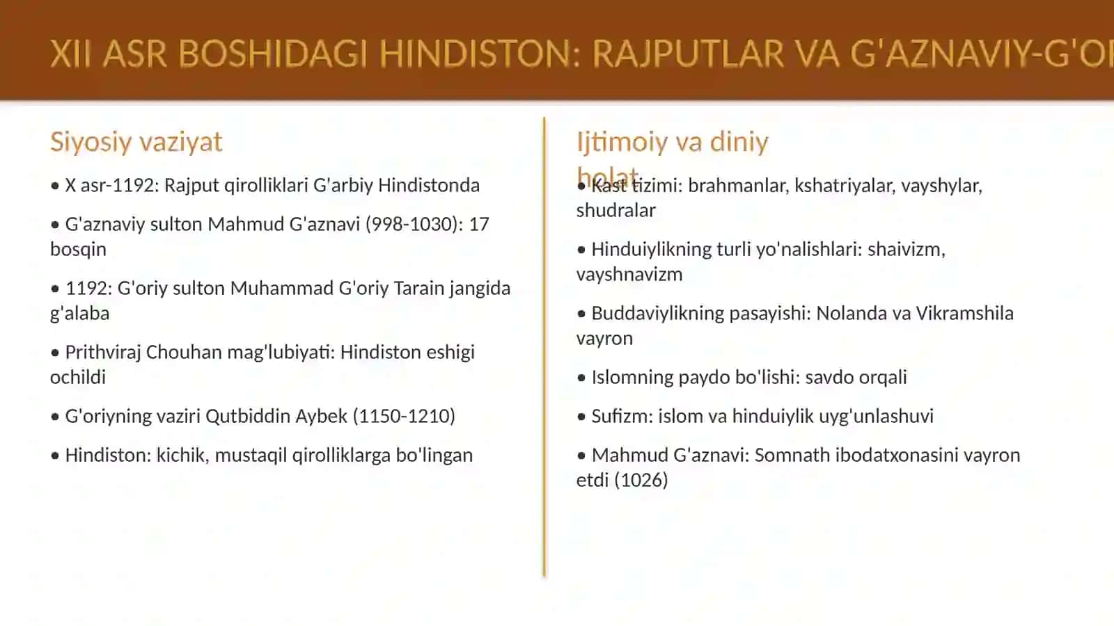XII-XVII asrlarda Hindiston 4