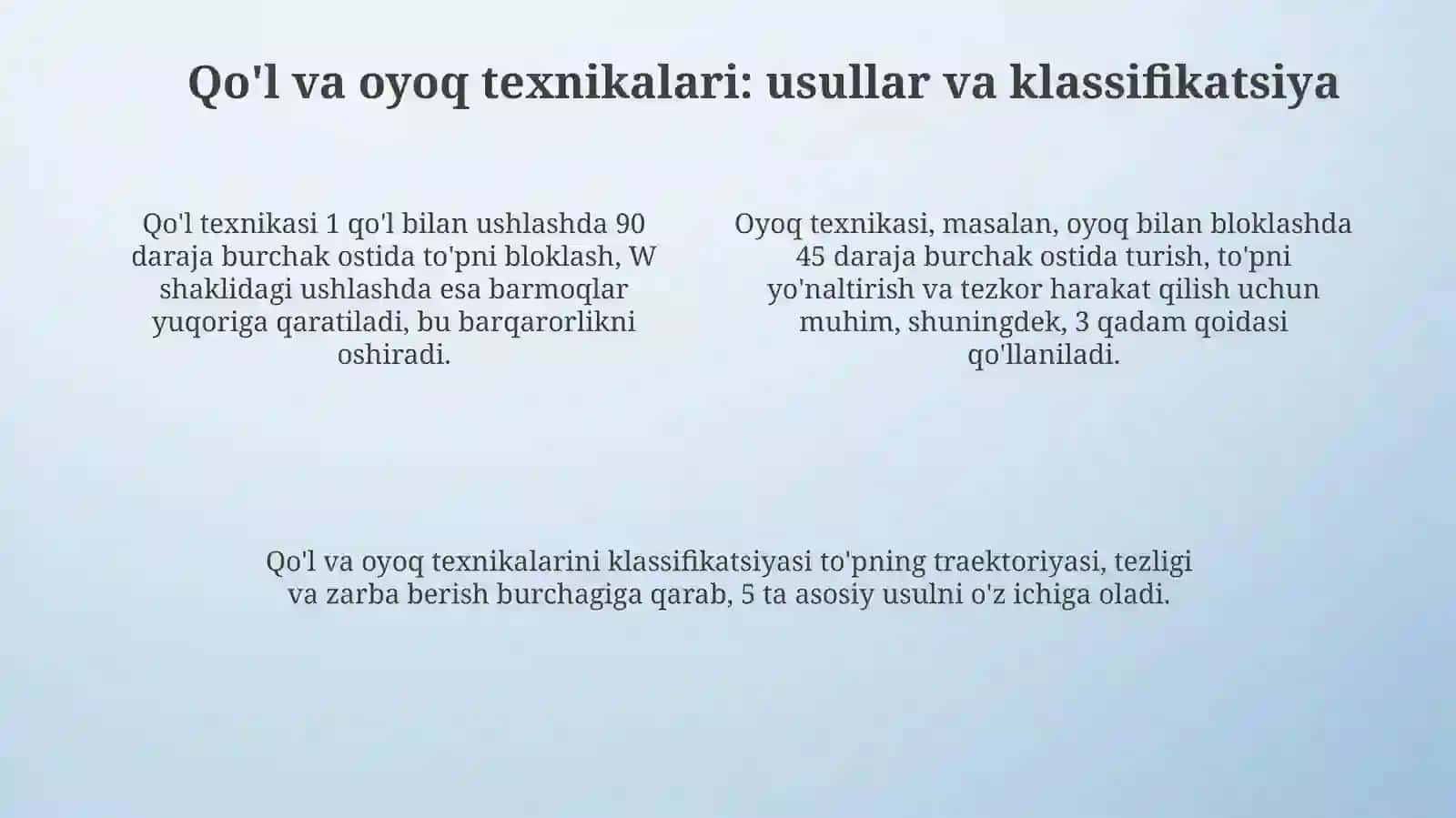 Darvozabon texnikasi tasnifi 4