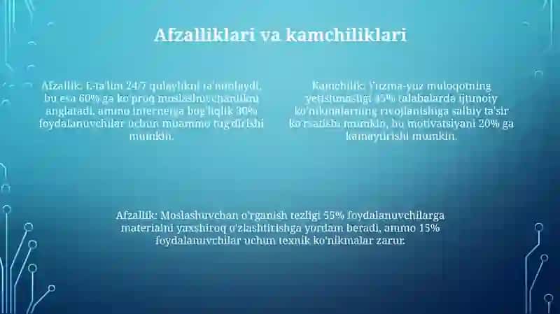 Elektronoʻqitiish platformalari va ularning imkoniyatlari 4