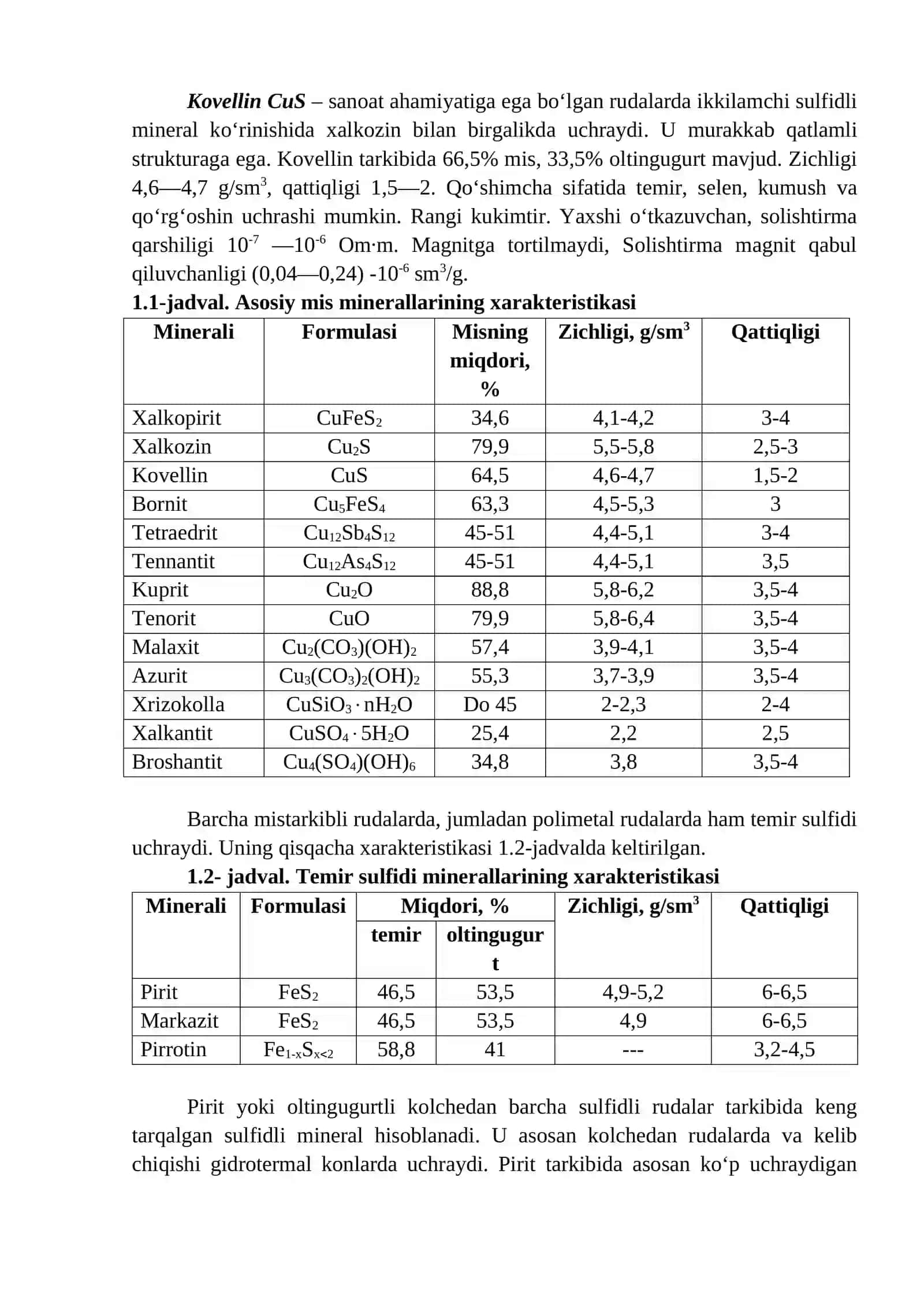 Ma’ruza №2. Mis va mis-pirit rudalarini boyitish texnologiyasi 4