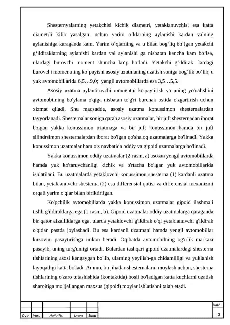 Zamonaviy avtomobillar uzatmalar qutisi 4